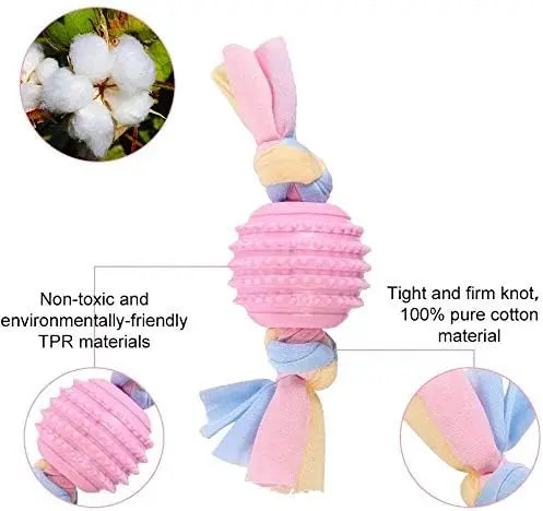Durable Squeaky Dog Chew Toys - TPR Non-Toxic Puppy Teething Bones, Various Shapes to Satisfy Chewing Instinct