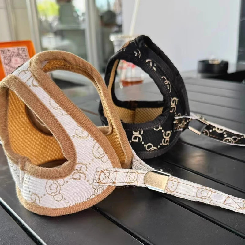 Black Khaki Dog Harness Vest And Leash Set Luxury Pet Chest Strap Walking Lead  Collar Vest For Puppy Animal Schnauzer Chihuahua