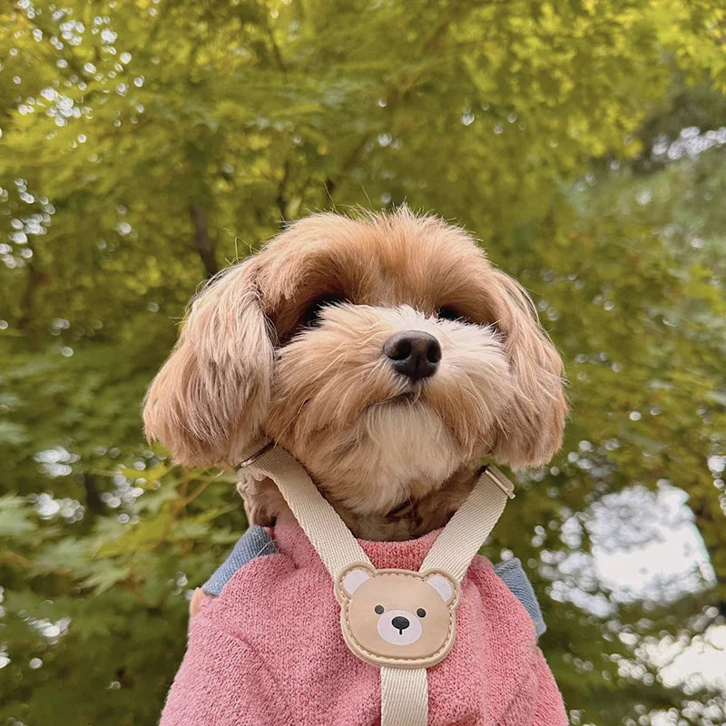 Pet Harness and Leash Set For Small Meduim Dogs Adjustable Cute Beige Puppy Harness Vest With lead Outdoor Walking Pet Supplies